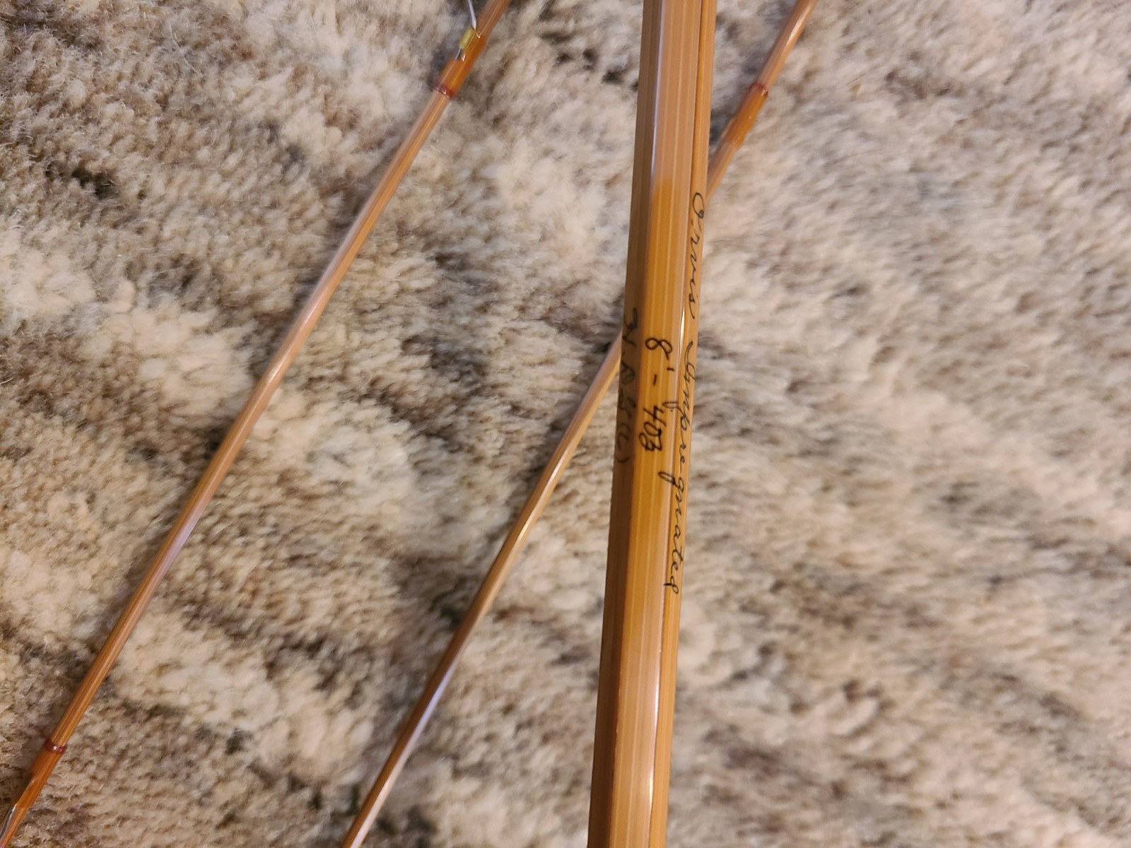 C.F. Orvis “125” Impregnated Bamboo Fly Rod. 8′ . 6wt. W/ Tube & Sock.