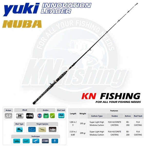 YUKI NUBA CASTING No Limits Live Bait Trolling Boat Rod Casting Version 1.80m