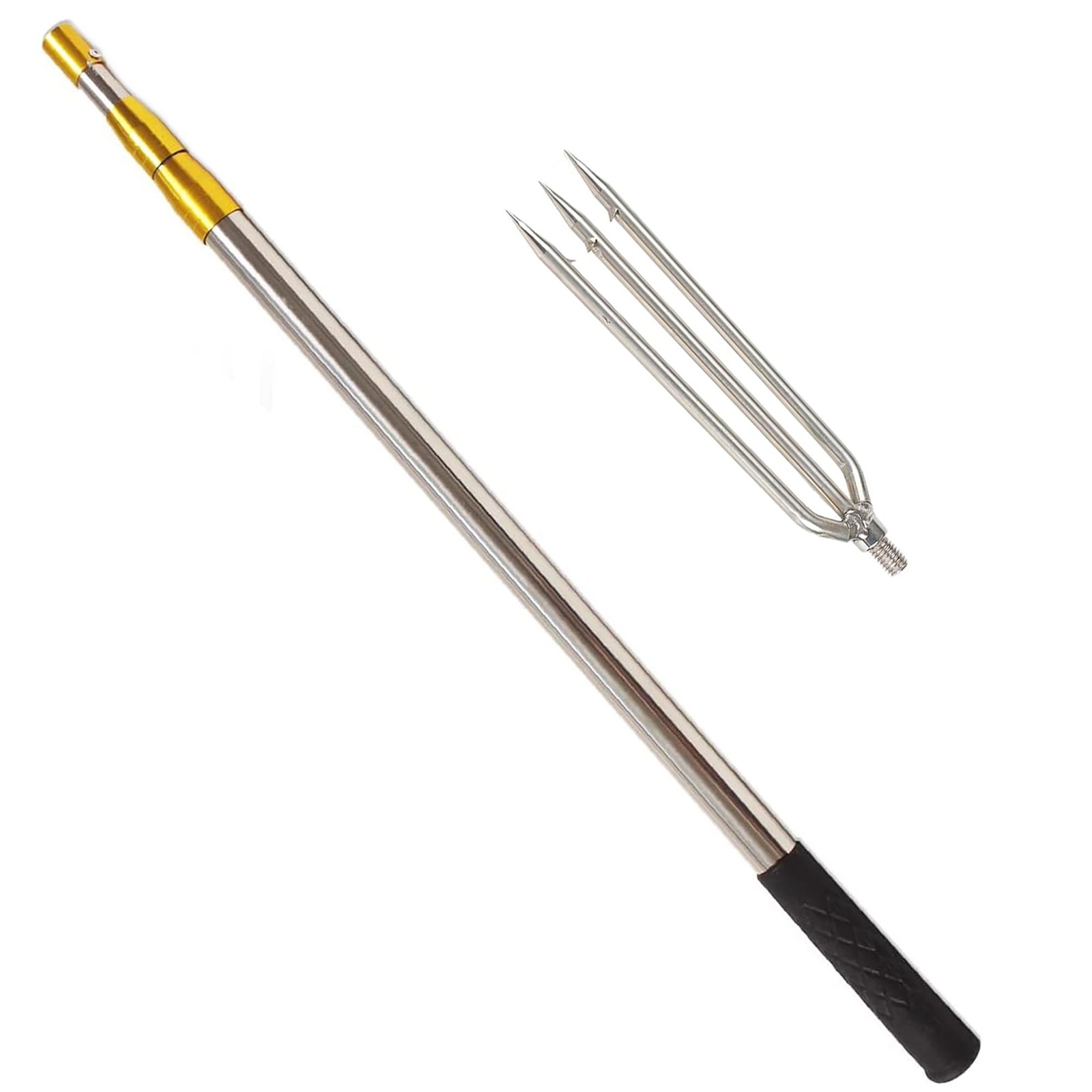 Fish Gaff 6.2ft Telescopic Rods with 1 to 3Teeth,Sea and Ice Fishing Spear,St…