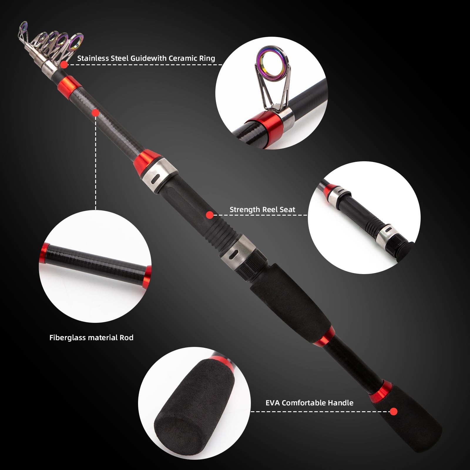 Collapsible Fishing Rod And Reel Combo Balanzze Telescopic Fishing Rod Spinning