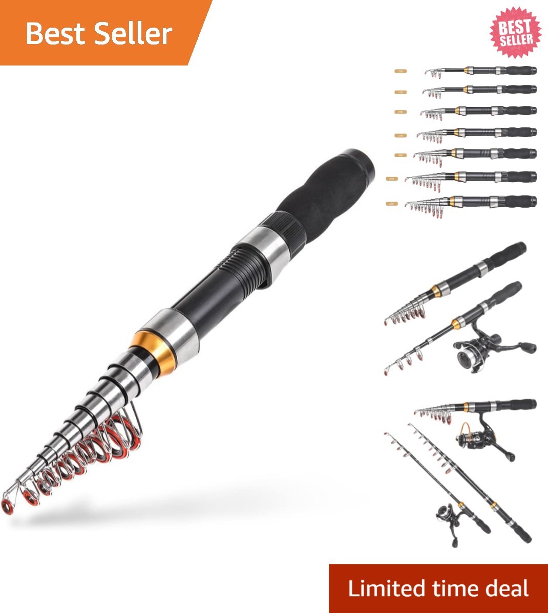 Telescopic Fishing Rod 1.0m-2.3m – Lightweight & Durable Fiberglass Pole