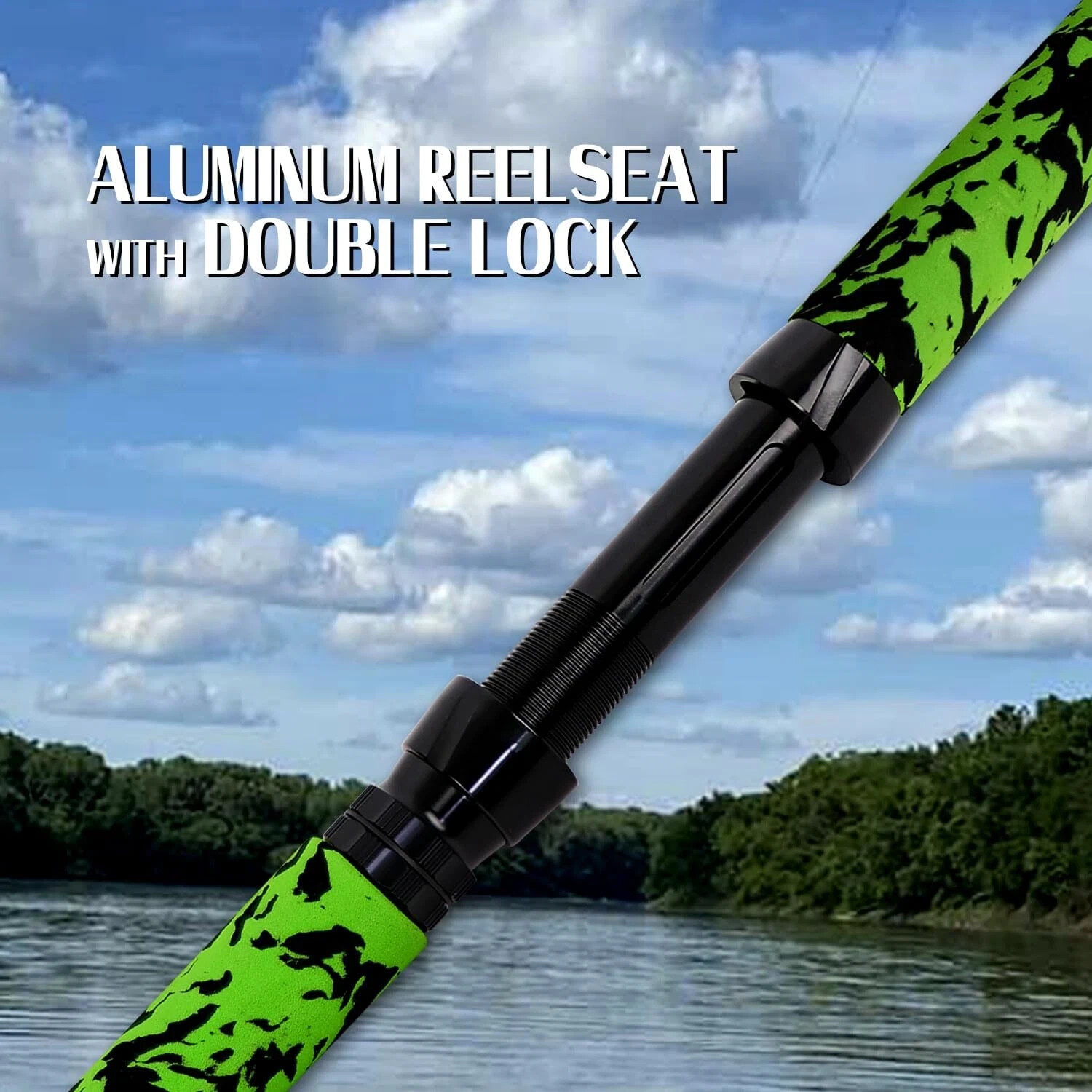 Catfish Fishing Rods 7’6″/8’6″/10’Green Catfish Rod 1 Piece/2 Piece Portable Tra