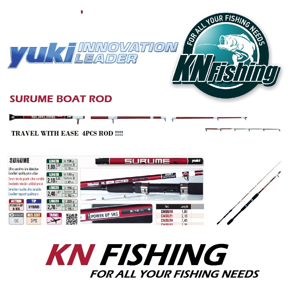 YUKI SURUME Boat Fishing Rod Power Eging Rod Sea 5 Kg 1.80m 2.10m 2.40m