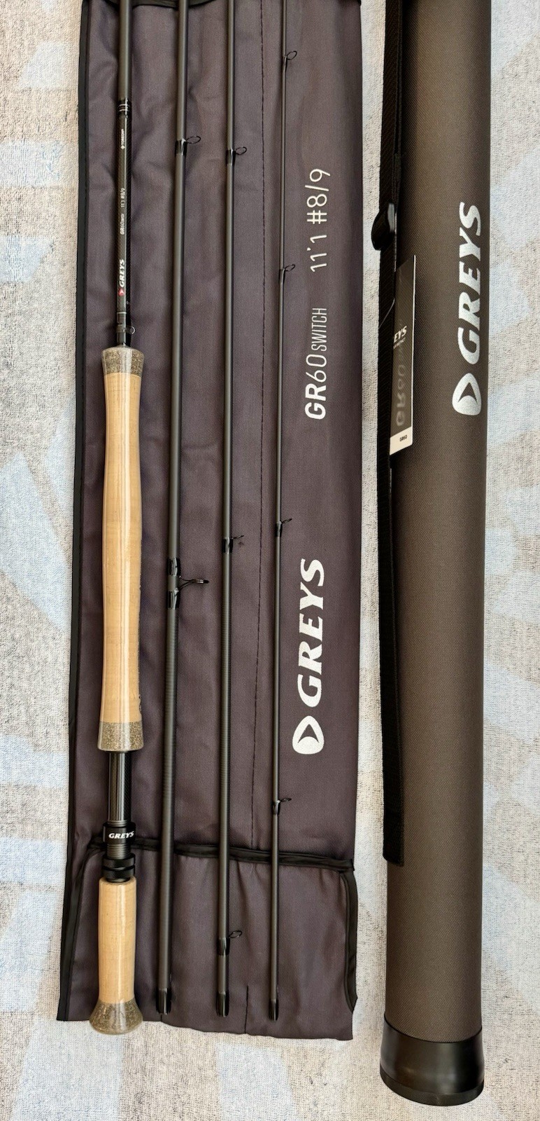 Greys GR60 Fly Fishing Rod DH Switch #8/9 WT 11’-1” With Soft Bag & Tube (New)
