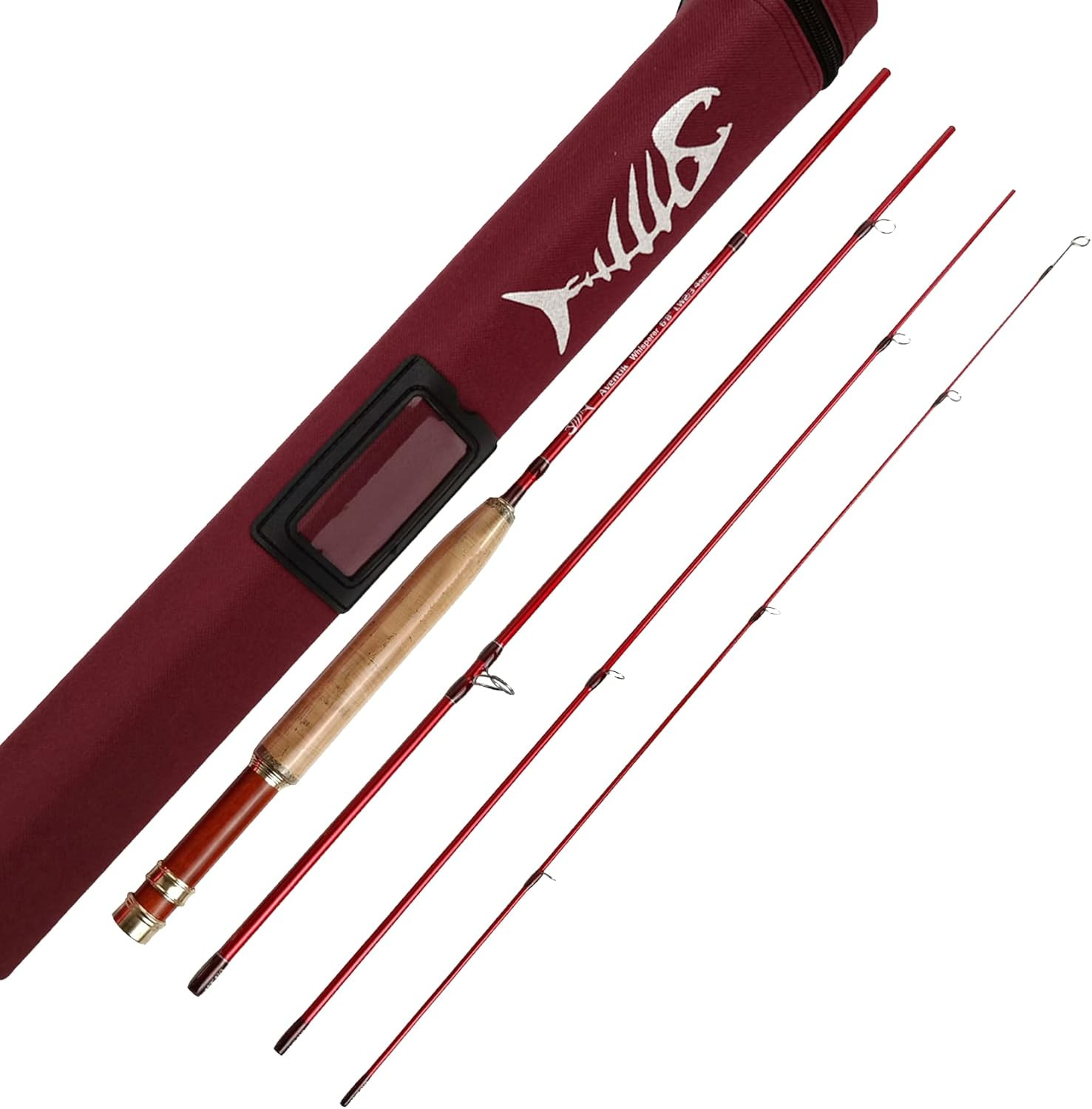 Whisperer Fly Fishing Rod 4 Pieces, 6FT 0/1/2/3Wt, 7FT 3/4Wt, 24T Corbon Fibe…