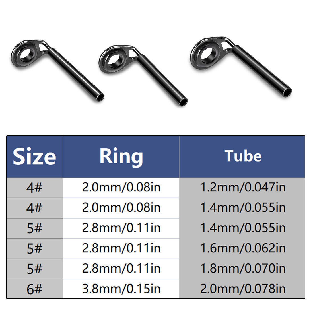 Fishing Rod Guides 5~10pcs MKT Rod Repair Kit Tip Top Guides Stainless Steel Set