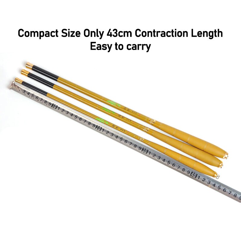1.8m-3.6m Telescopic Fishing Rod Carbon Fiber Ultra Light Fishing Pole Portable