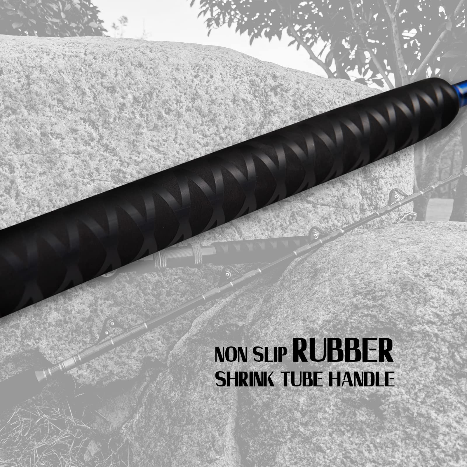 2-Piece Saltwater Offshore Trolling Rod 5-Feet 6-Inch Heavy Roller Rod Conven…