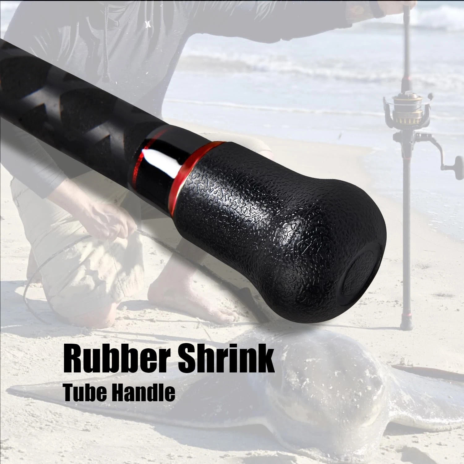 4-Piece Graphite Travel Fishing Rod – 15′ Surf Spinning Rod