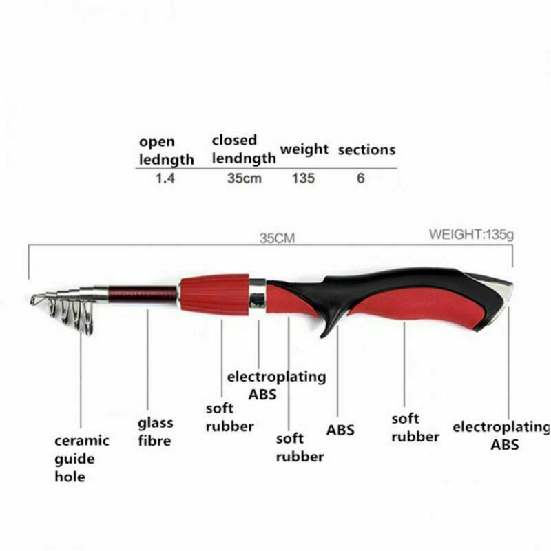 Strong Carbon Fiber Telescopic Fishing Rod Reel Sea Travel Spinning Pole 5.2:1