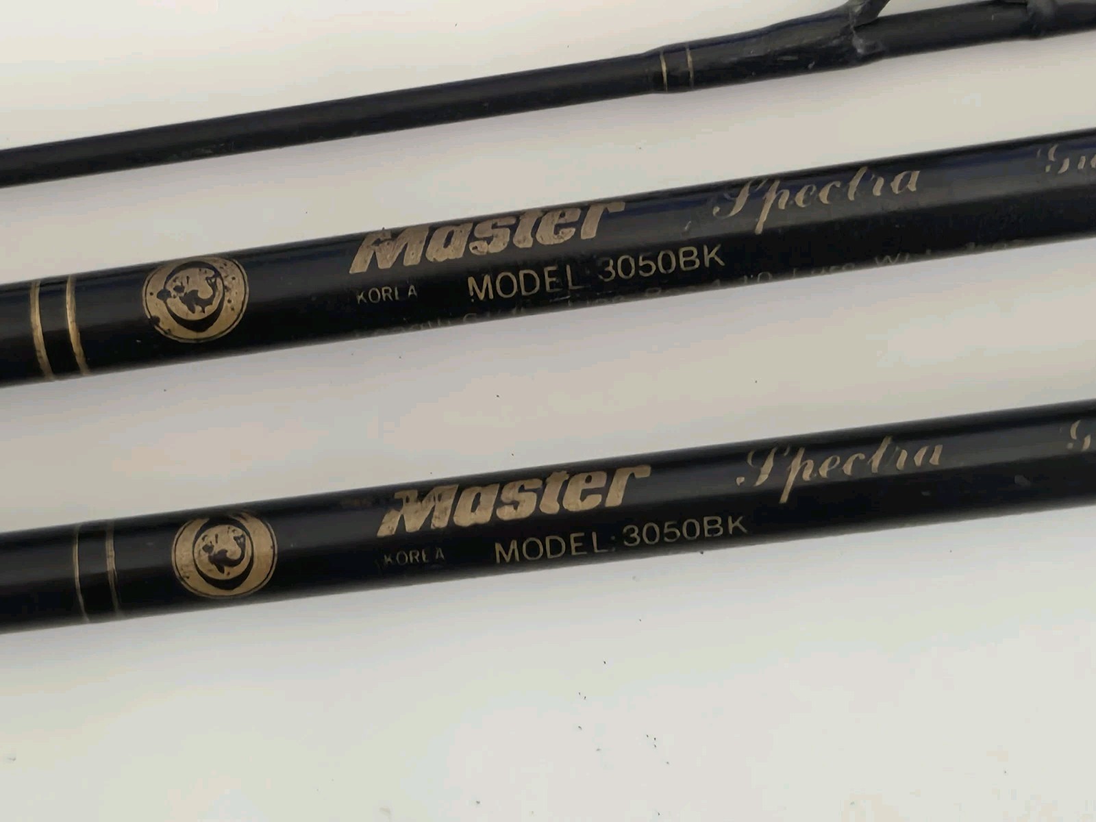 Lot Of 2 Spinning Rods both Master Spectra 3050BK 6’6” w/ Blue Rod Caddy 203-A