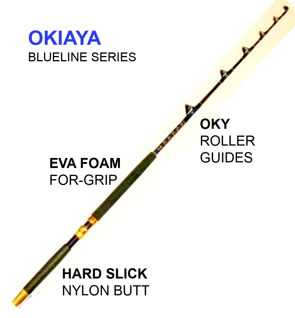 SALTWATER FISHING RODS 50-80LB(4 PACK) RODS FOR OKIAYA, PENN, SHIMANO REELS 6ft