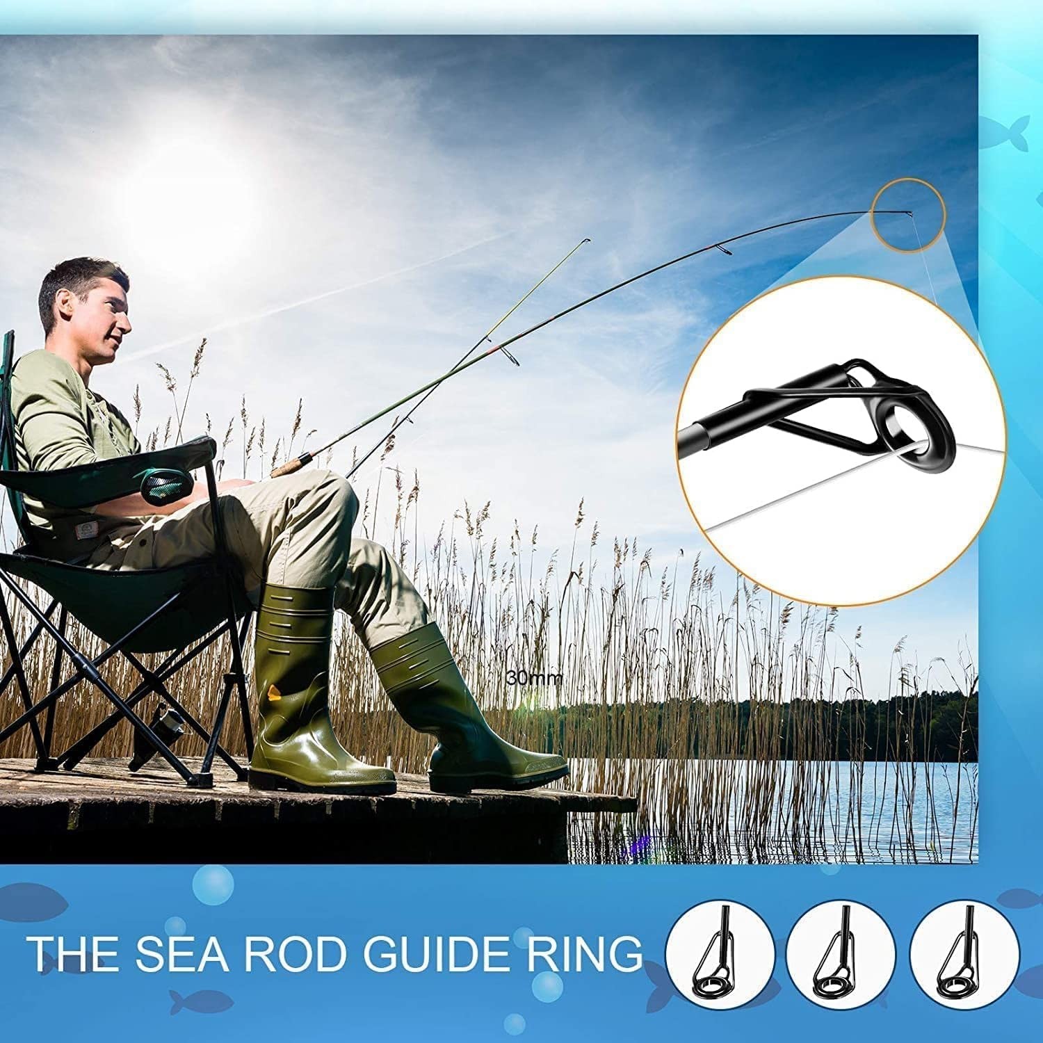 Zuihui 40 Pcs Fishing Rod Tip Repair Kit Rod Tip Repair Replacement Kit