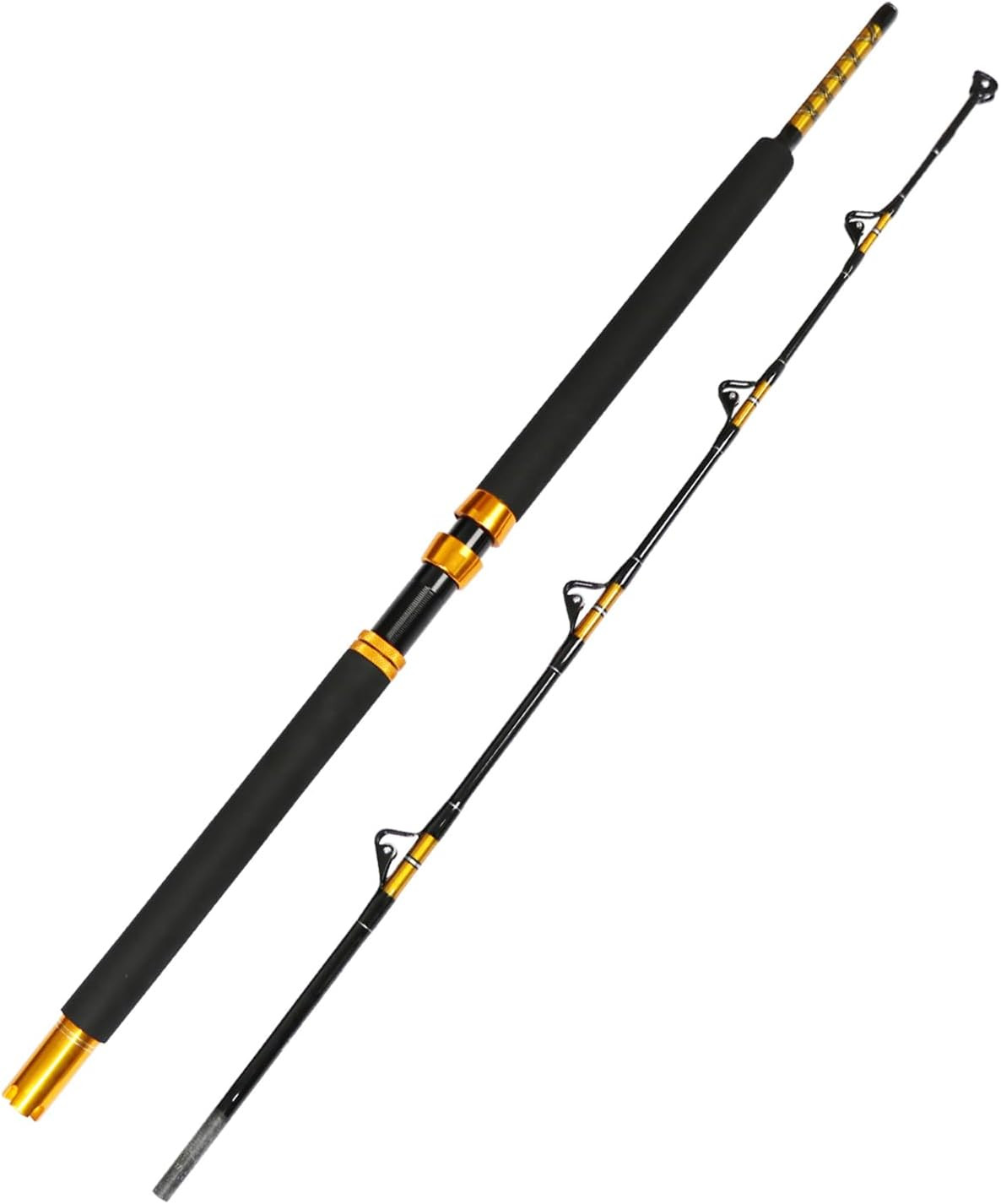 Fiblink 1-Piece/2-Piece Saltwater Offshore Heavy Trolling Rod Big Game Roller Ro