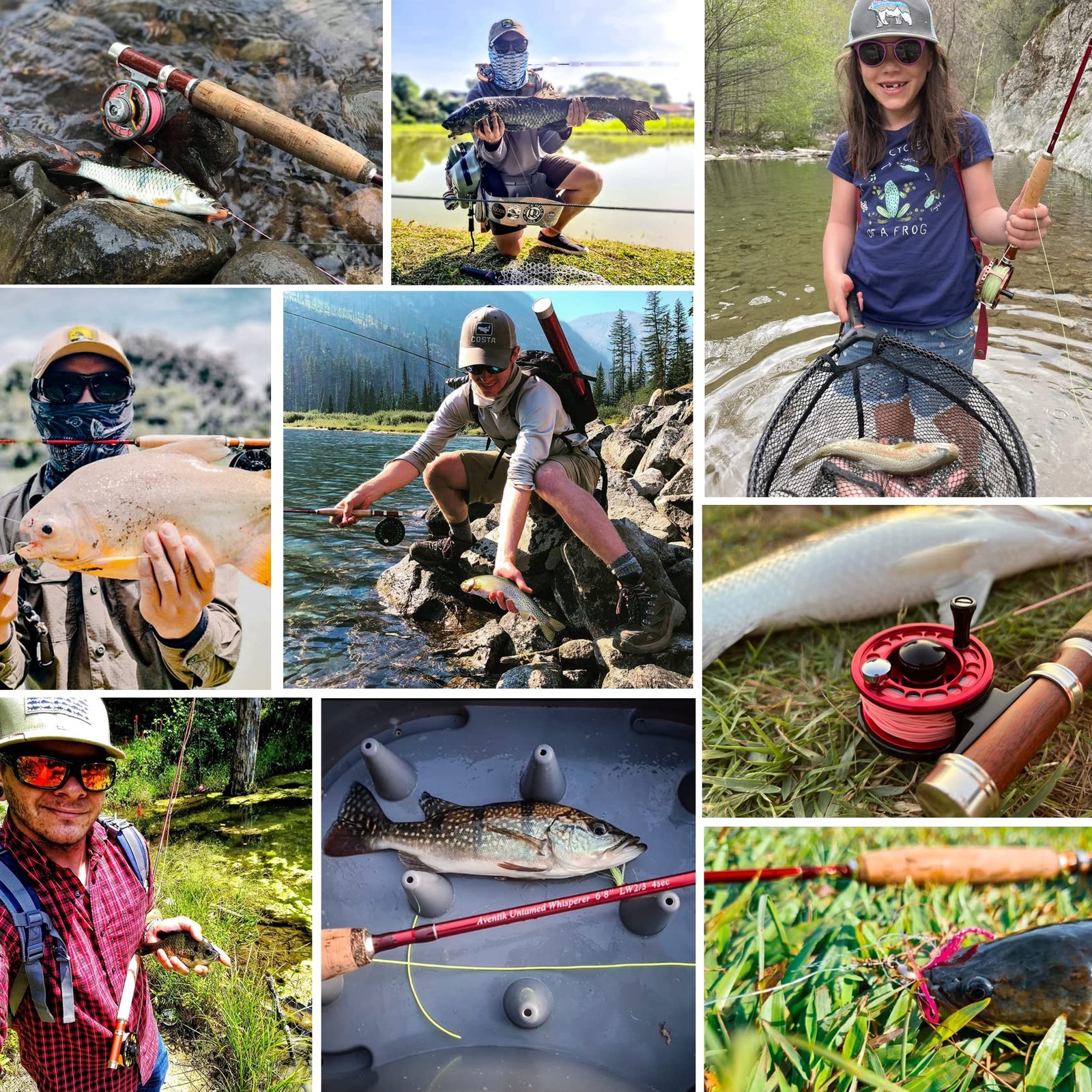 Aventik Whisperer Fly Fishing Rod 4 Pieces, 6FT 0/1/2/3wt, 7FT 3/4wt, 24T Cor…