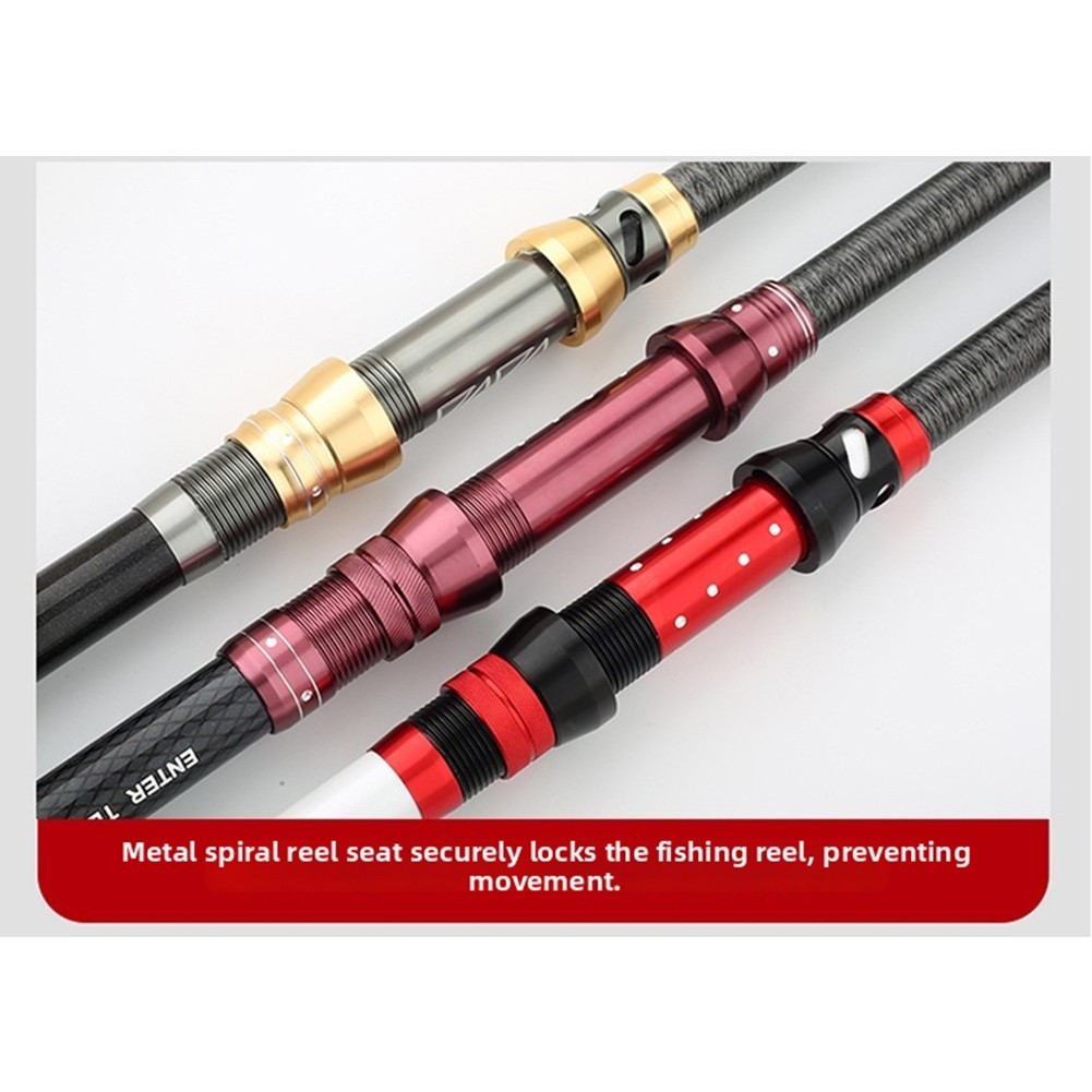 Telescopic Fishing Rod Ergonomic Grip Handle Enlarged Guide Ring Design