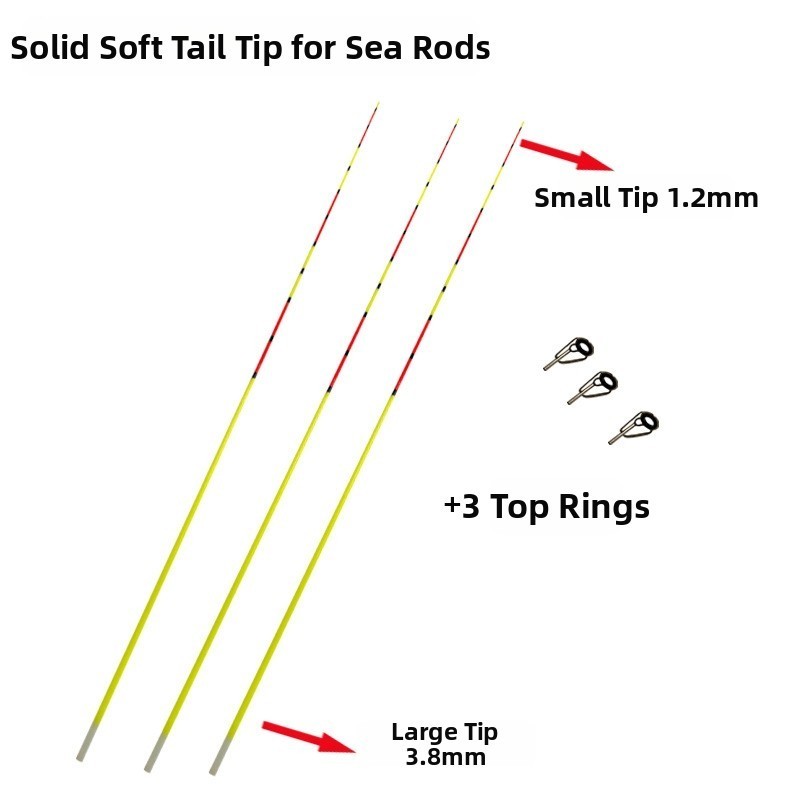 Fishing Rod Tip Flexible Fiberglass High Visibility Design Flexible Section