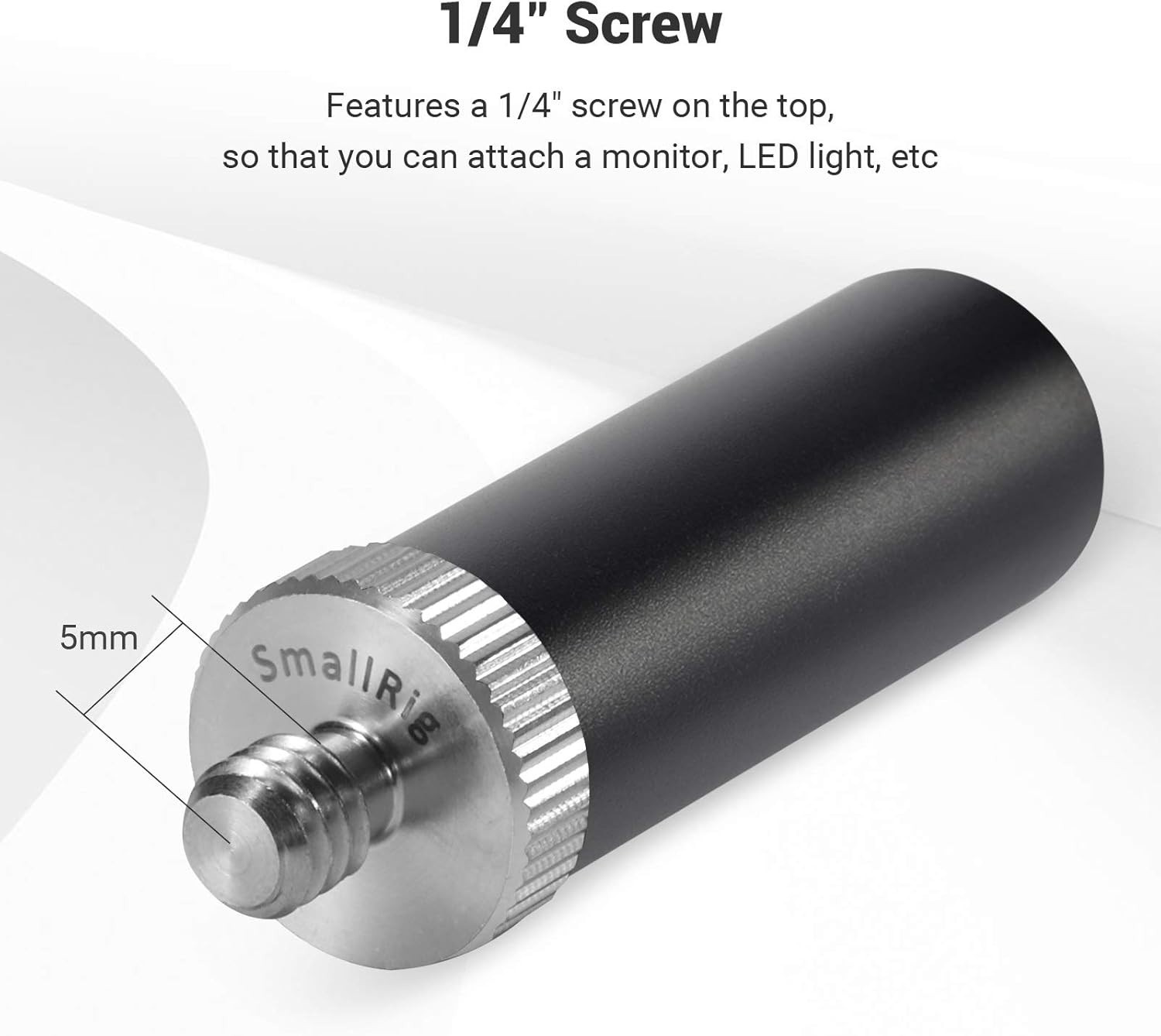 Compact 15mm Micro Rod 1.5 Inches with 1/4” Male & Female Threads for Cameras