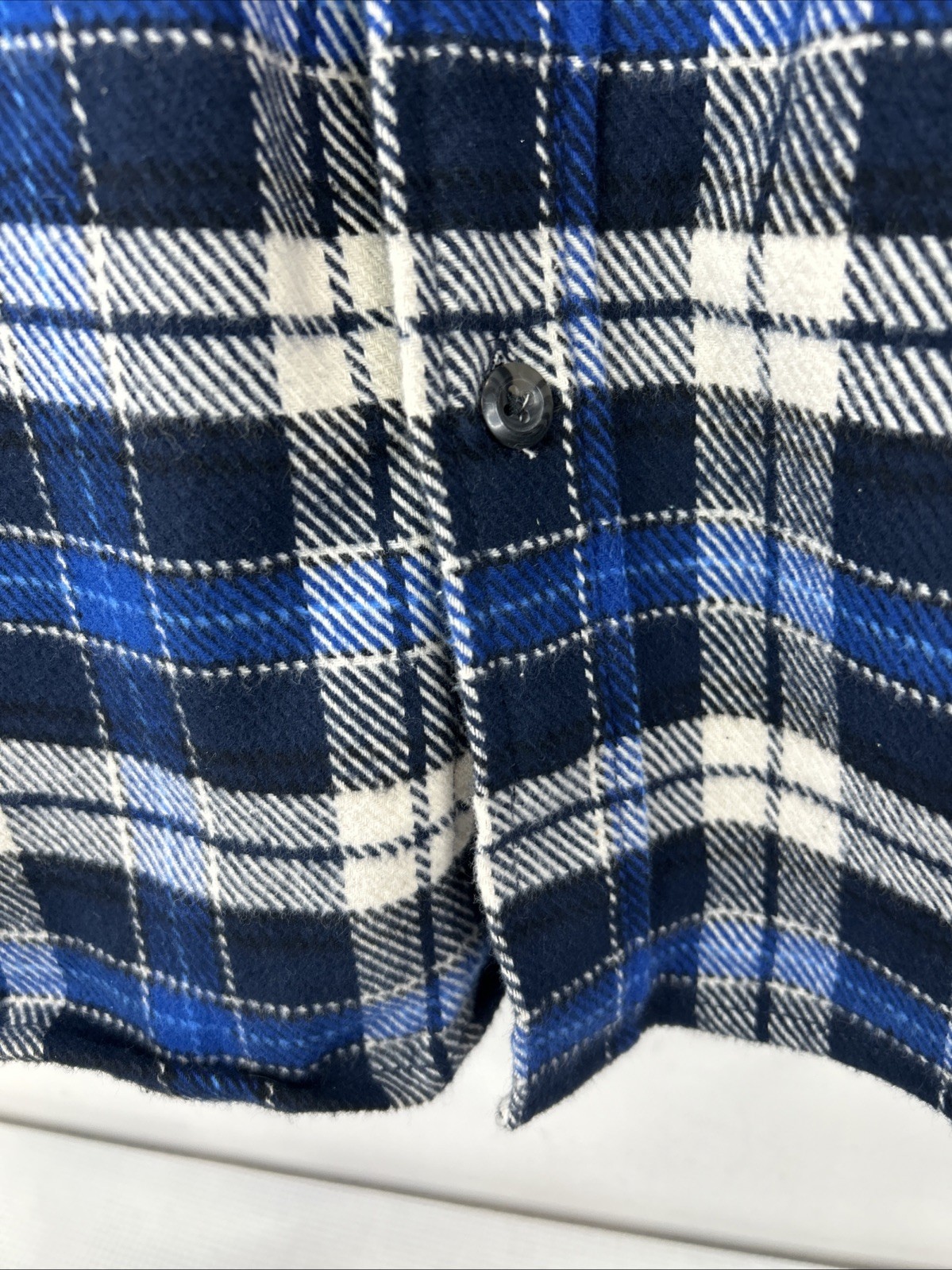 Orvis Mens XXL Blue White Plaid Flannel Pockets Heavyweight Outdoor Shirt Jacket