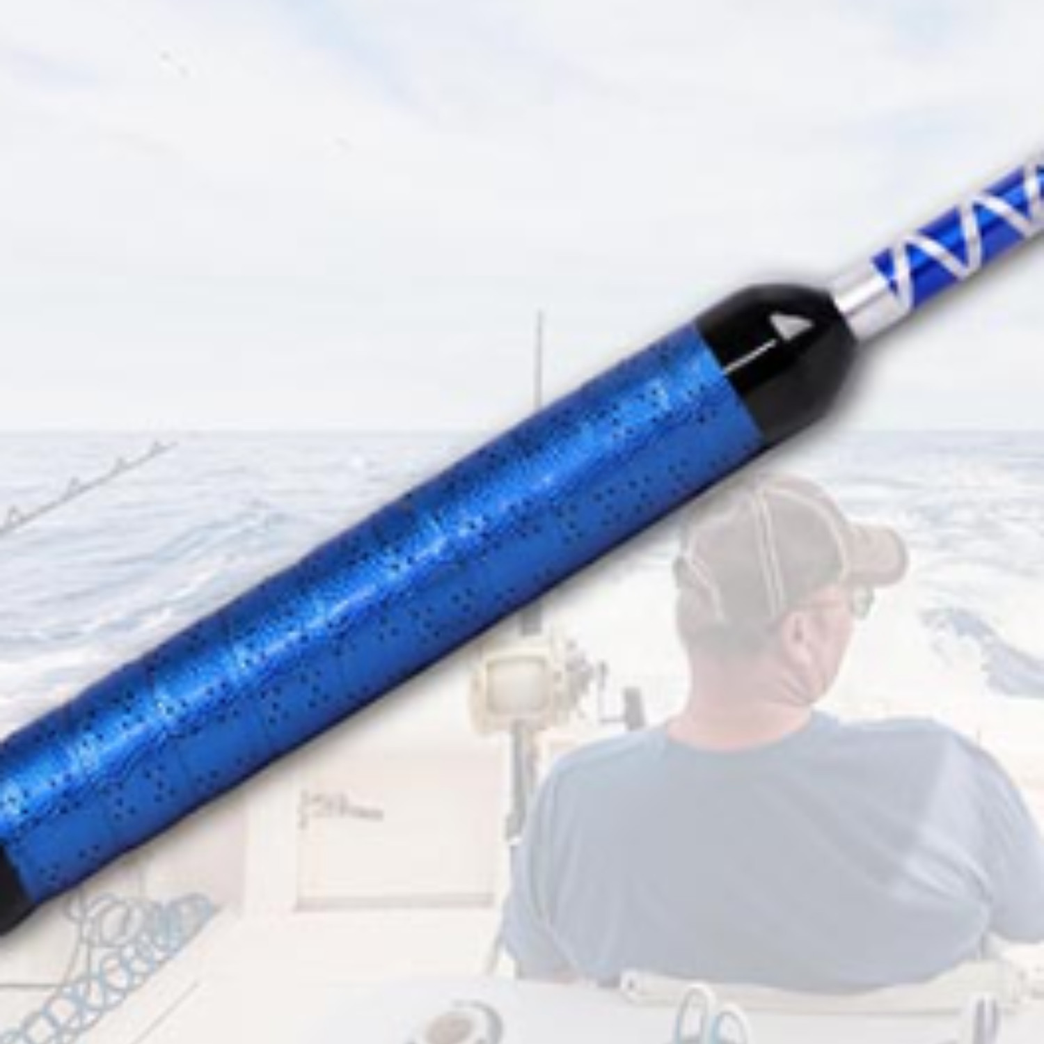 2 Piece 5’6 Trolling Fishing Rod Bent Butt Roller Guides Saltwater 50-80 lbs