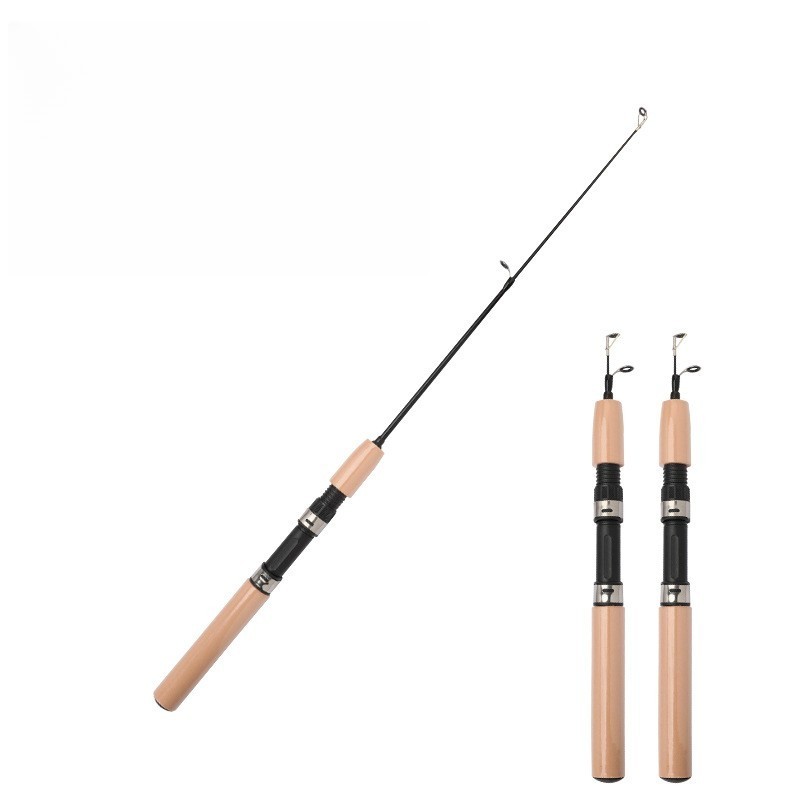 Telescopic Ice Fishing Pole 55cm 65cm 75cm Fiberglass with Grip Handle