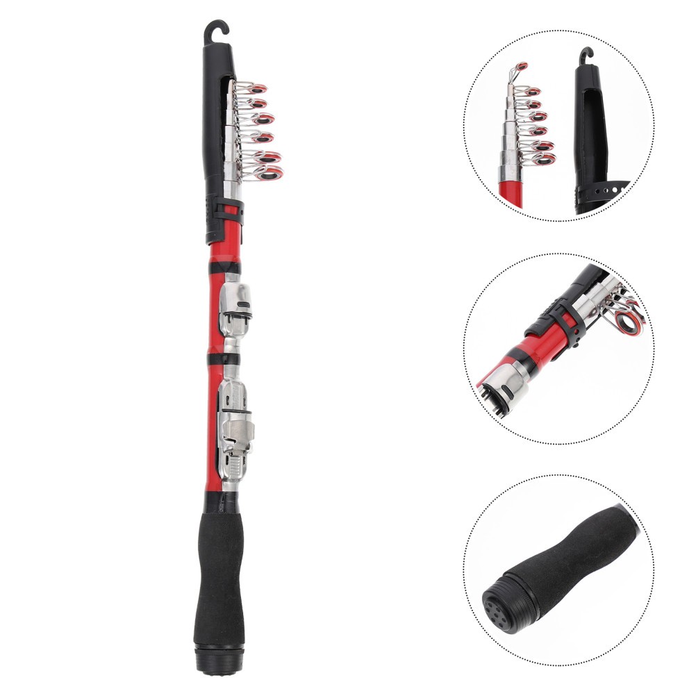 Red Telescopic Rod 1Pc Fishing Compact Scientific Structure Travel
