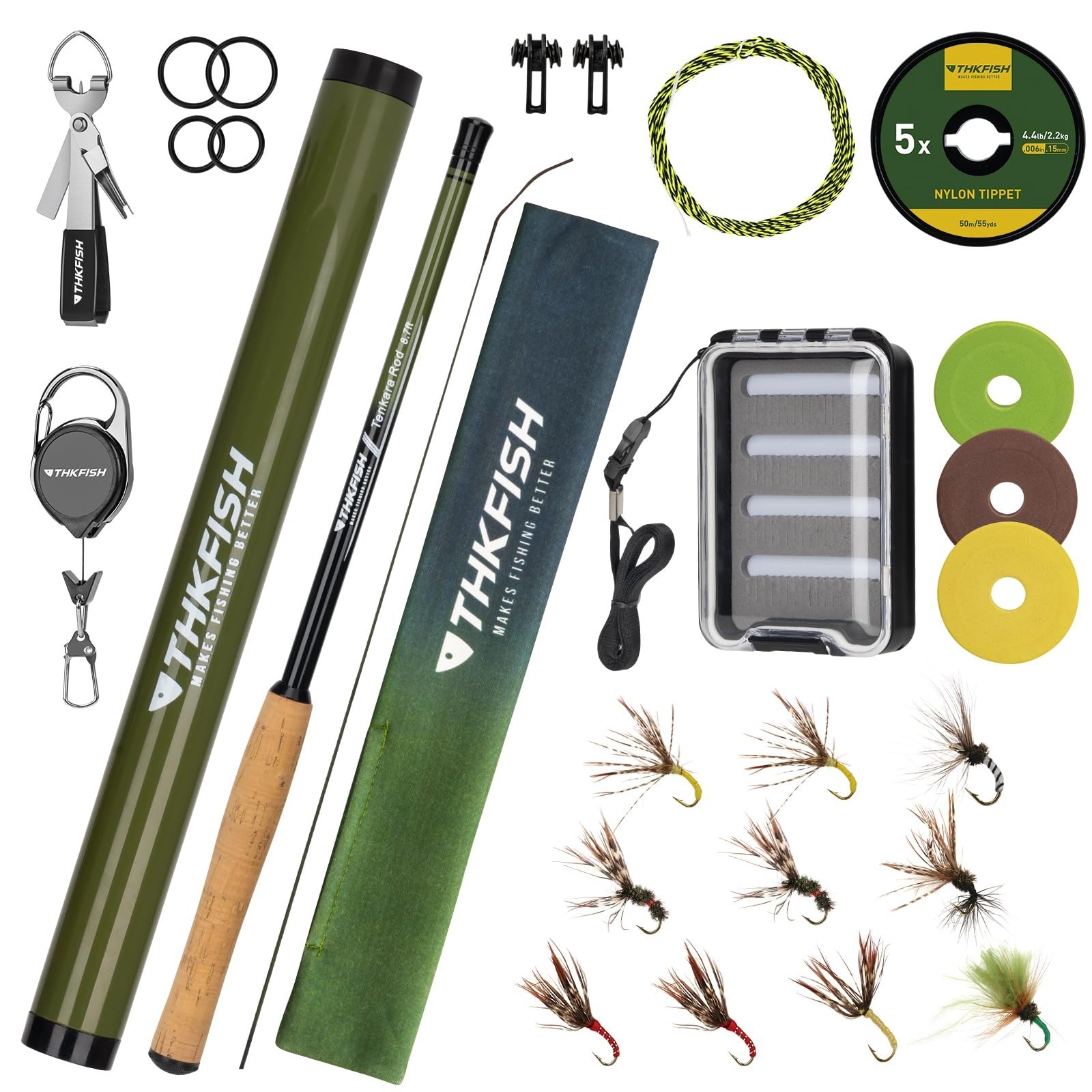 Tenkara Fly Fishing Rod Kit 8.7ft/10.6ft/11.6ft – Carbon Fiber Telescopic Combo