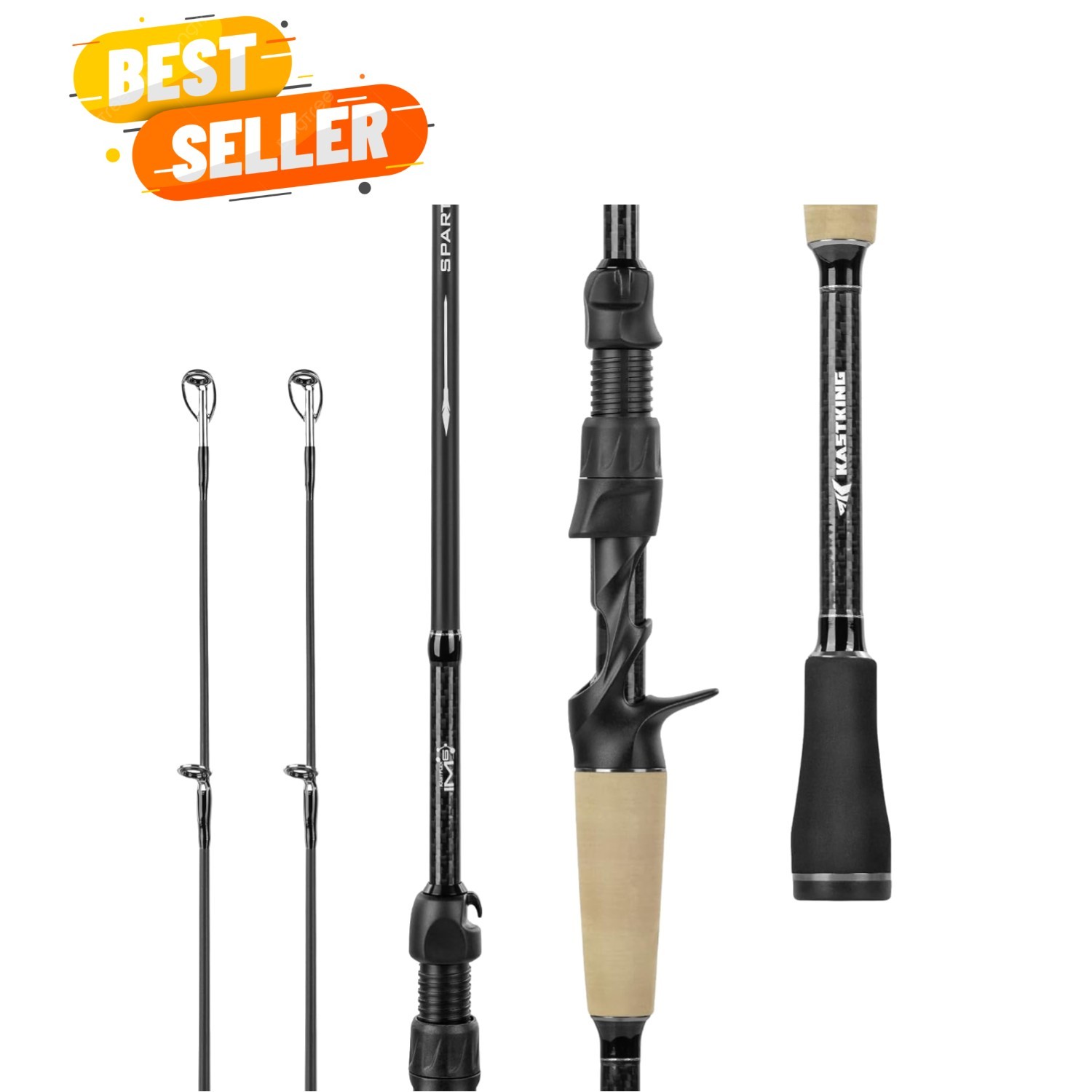 Spartacus II Plus Twin-Tip Spinning & Casting Rods, IM6 Graphite Blanks, Stai…