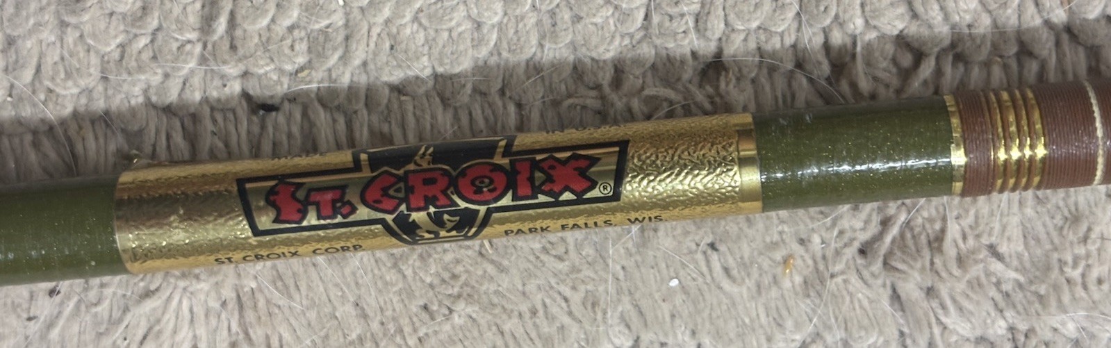 Vintage St Croix 9000 8 Ft 8 Wt Fiberglass Fly Rod Park Falls Wisconsin