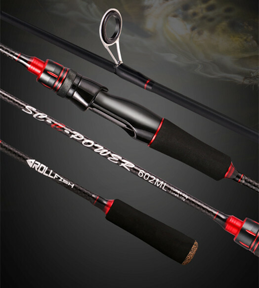 Rollfish Medium light Mod Fast Spinning Rod 6′ 2pc. Black/Red