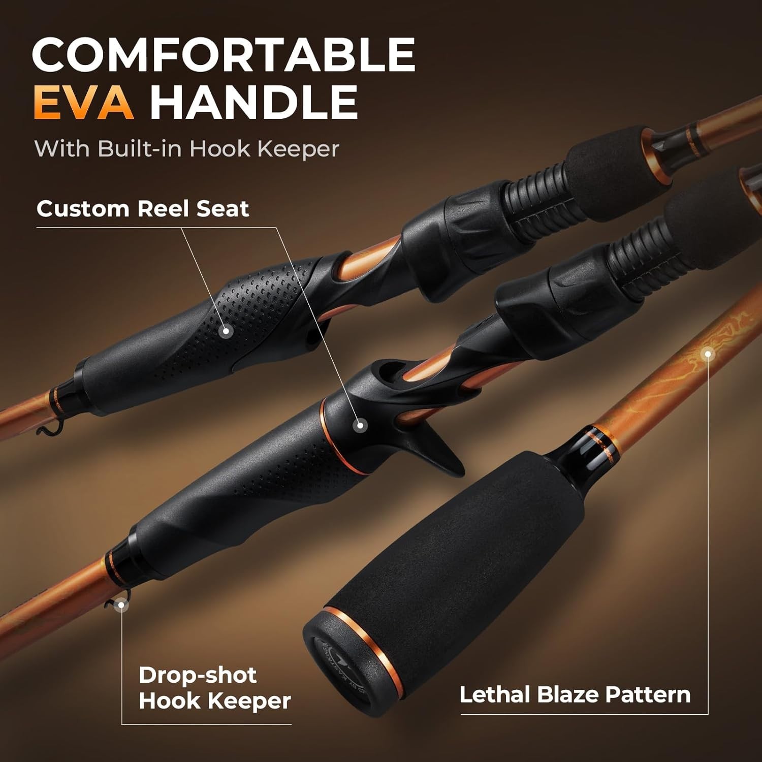 Lethal Blaze 2-Piece Fishing Rod – Strong Carbon Fiber for Bass & Trout Fishing