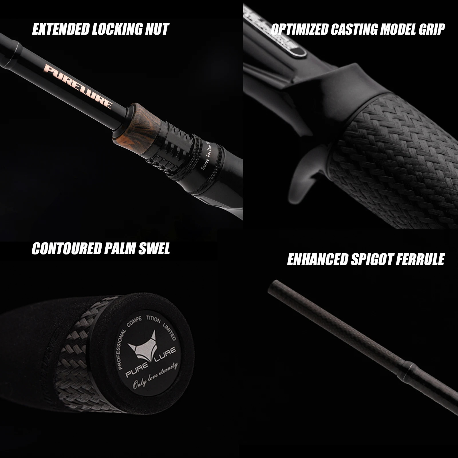 PURELURE REALM Bass Rod M40X Toray Carbon EX F/F Action Fuji SIC Pike