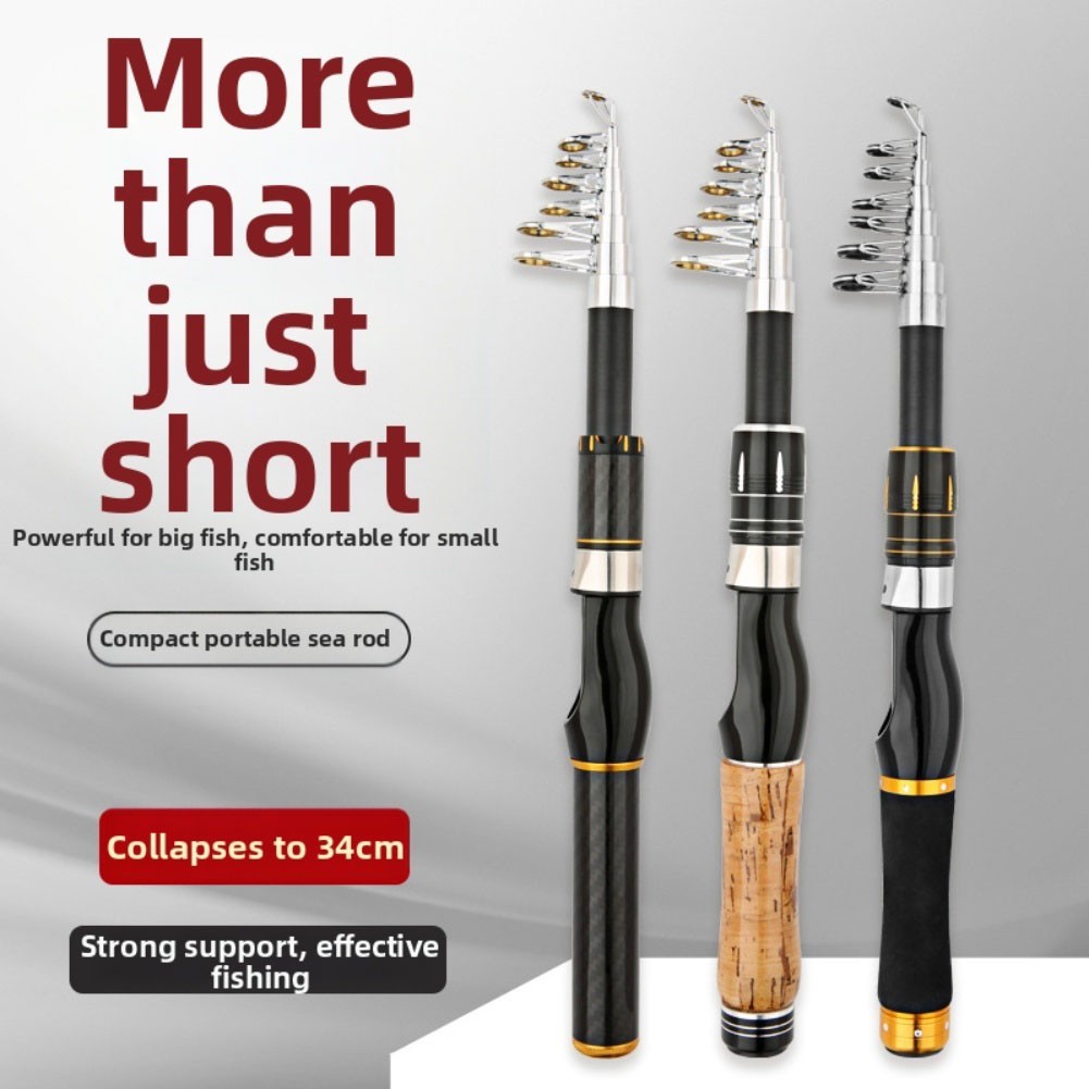 Fiberglass Telescopic Fishing Rod Sea Lakes Rivers Portable 1 8 to for 2 1 Meter
