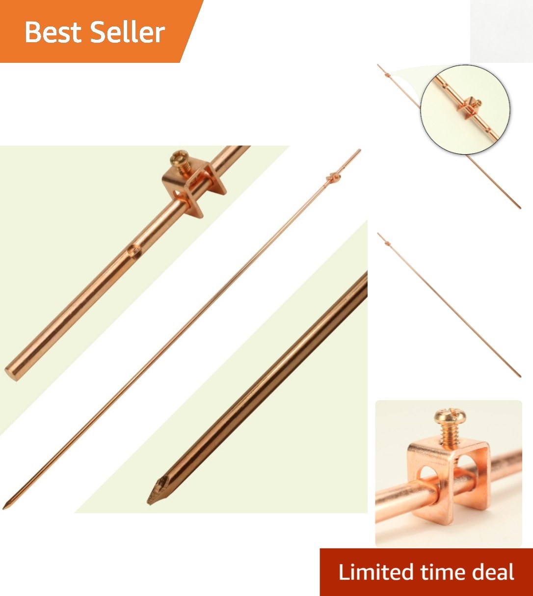 Durable 3/8 Inch x 4ft Copper Ground Rod – Ideal for Satellite Dish Protection