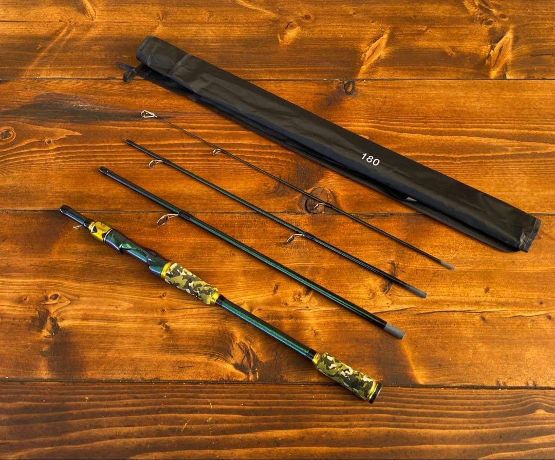 Ultra-light 6ft Carbon Spinning Rod 4-Piece for Bass, Trout, Surf, Used