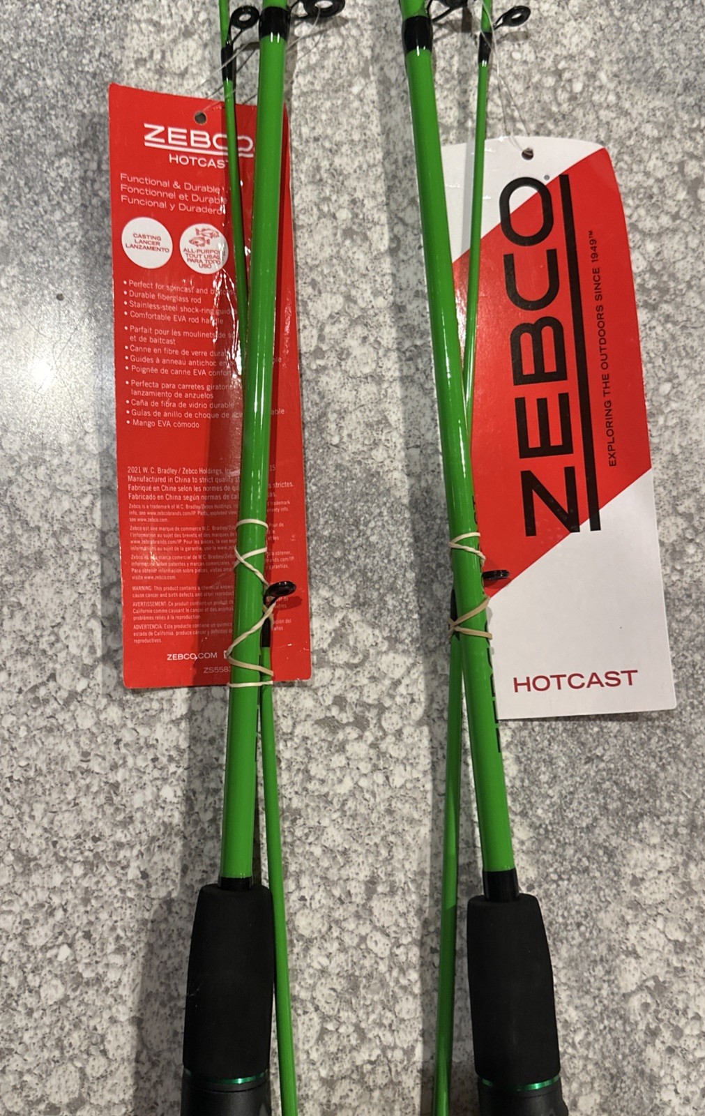 2 Rods Zebco Hot Cast Casting 4’6” Medium Light 2-piece Rods