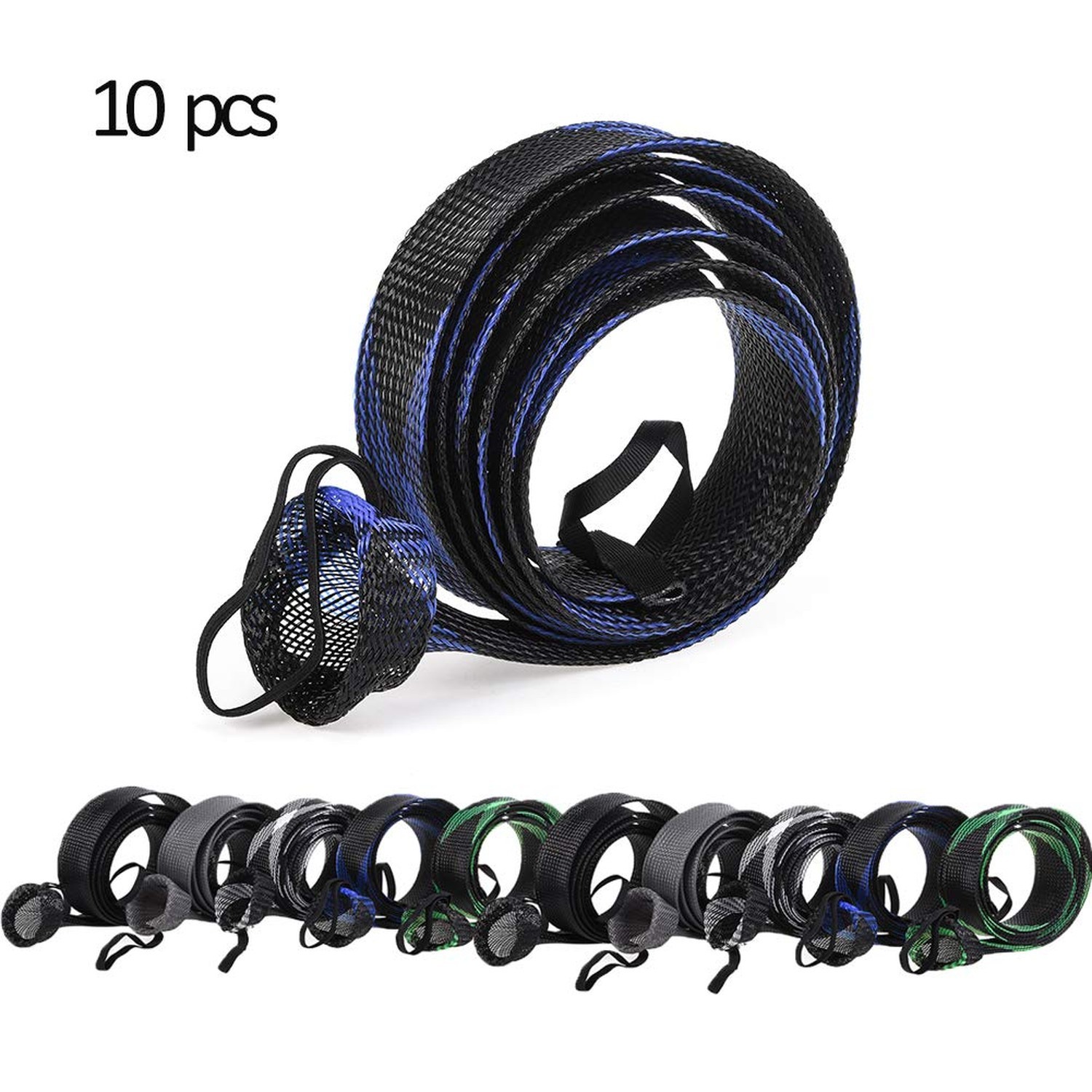Leo 10 Pcs Rod Sock Sleeve Cover 190cm/74.8inches Braided Mesh Protector Pole…