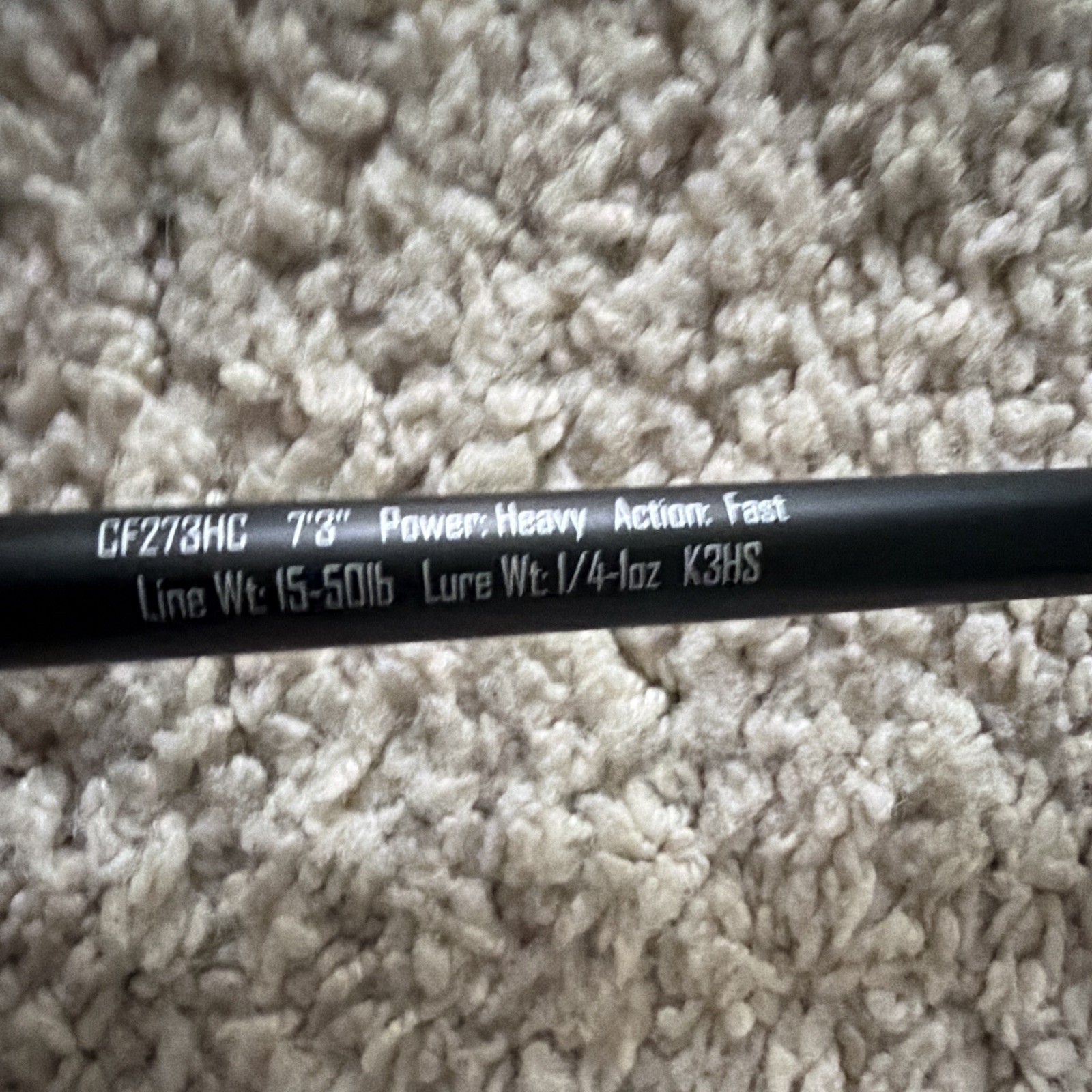 Lew’s Carbon fire CF278HC 7’3. Heavy Fast Carbon Fiber Casting Rod 1pc