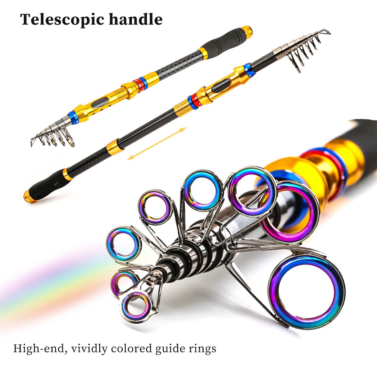 Telescopic Fishing Rods High Carbon Fiber Portable Rod Sea Spinning Pole Fast