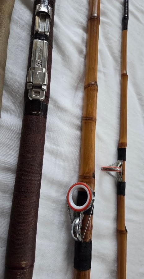 Japanese Bamboo Fishing Rod, 3pcs, 164.5cm & 154cm, Used