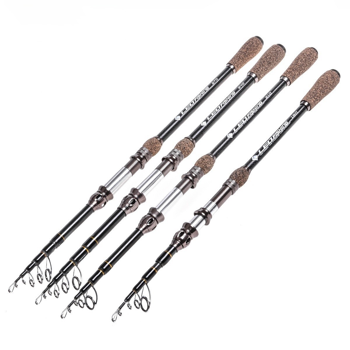 1.8M-2.7M Compact Design Telescopic Fishing Rod for Saltwater and Freshwater