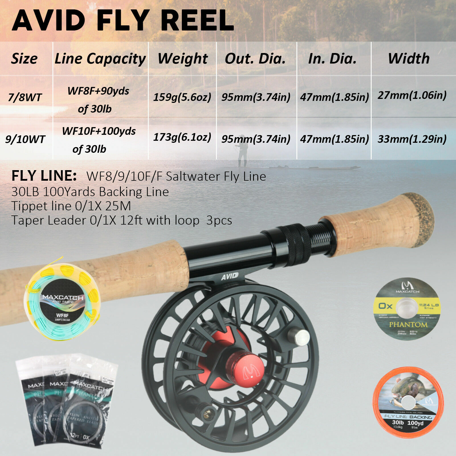 Predator Saltwater 9FT 8/9/10wt Fast Action Fly Fishing Rod and Reel Whole Combo