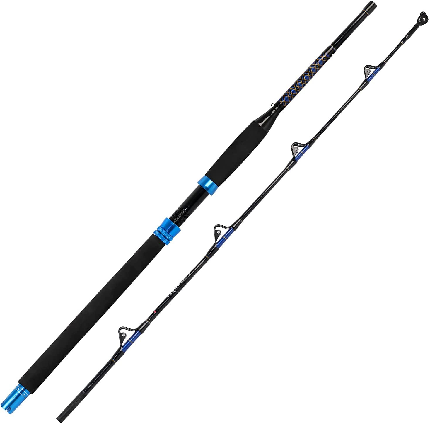 Saltwater Offshore Trolling Rod Conventional Boat Carbon Fiberglass Fishing Pole