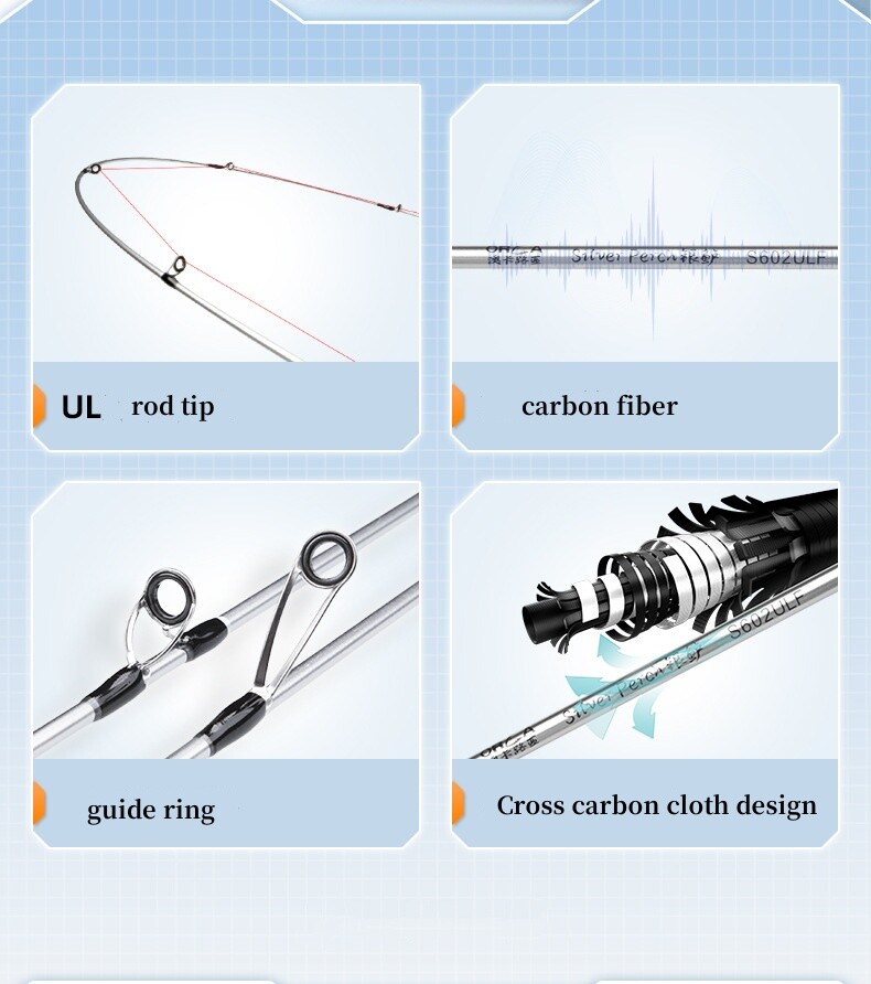 Spinning Fishing Rod Lightweight Lure Rod Bass/Trout/Pike High Sensitivity Pole