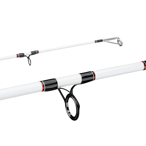 8 Ft 2 Piece Fiberglass Spinning Fishing Rod Medium Heavy 12-30Lb