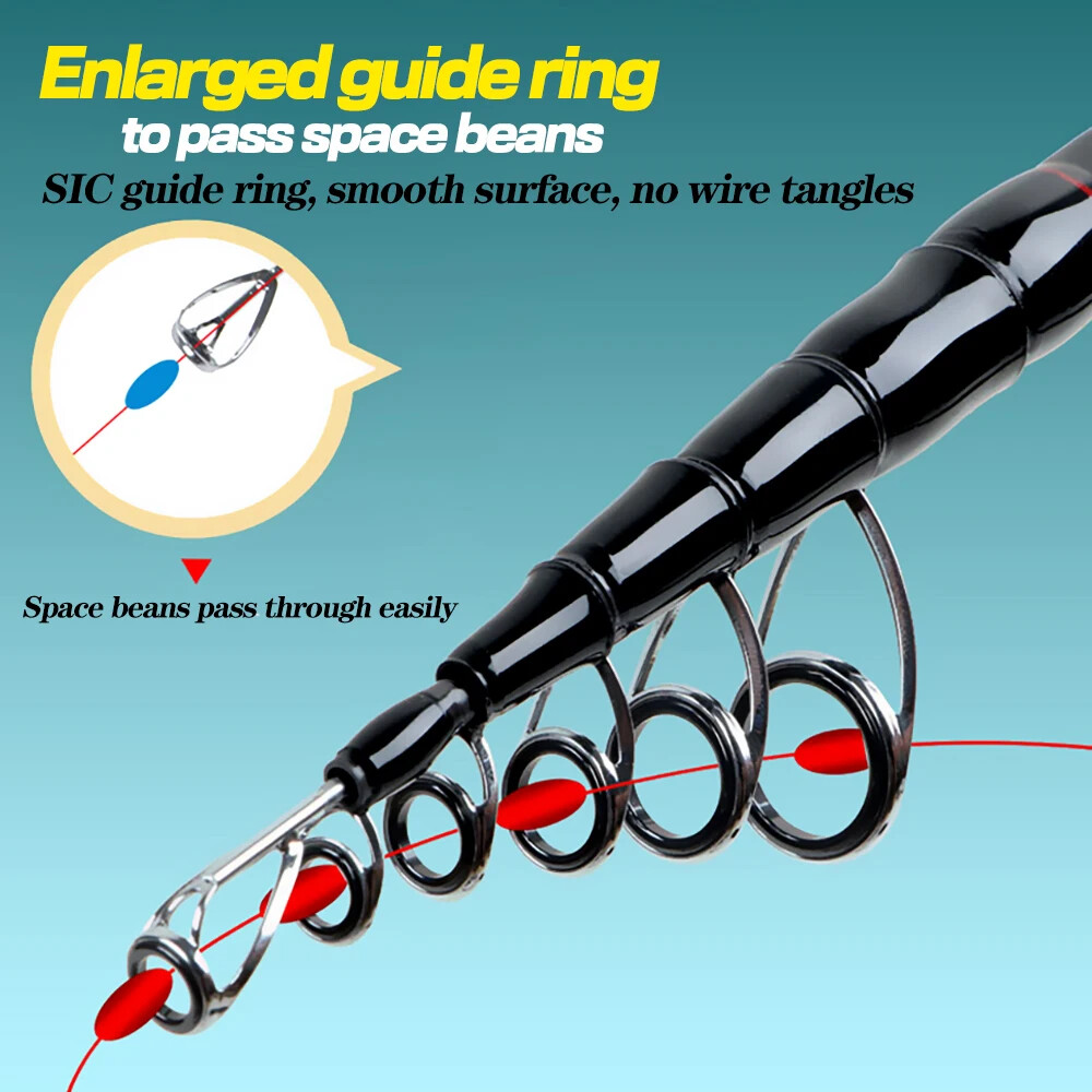 1.8m-3.0m Telescopic Spinning Fishing Rods Carbon Fiber Lure Pole Bait WT 8-18g