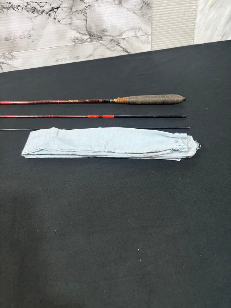 Suimine 8ft Bamboo Fishing Rod Spatula with Frayed Grip Used