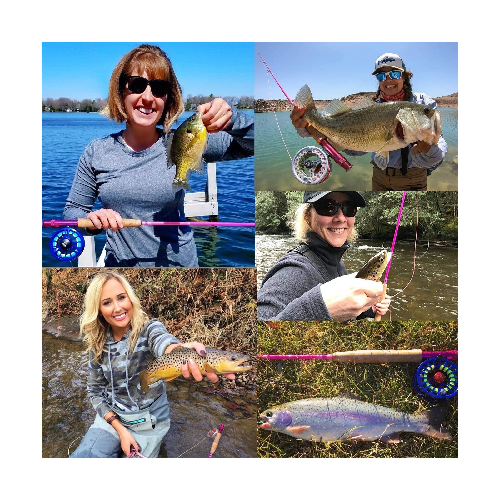 Maxcatch Women’s Elegant Pink Fly Fishing Rod: 2/5-weight with Rod Tube