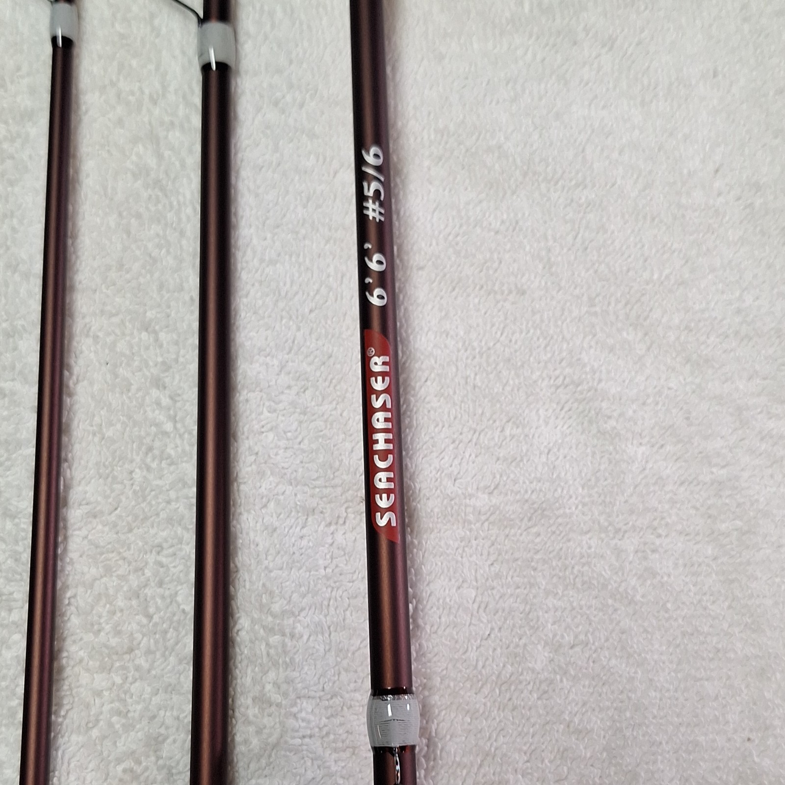 sea chaser Fly Fishing Rod 6 ft 6 in 4 Piece Full Cork Handle Brown/Gold