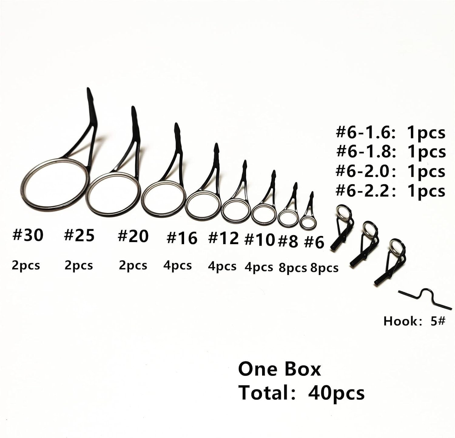 Minima Rings one Piece Stamped Frame Guide Fishing Rod Repair Kit Guide Tip T…
